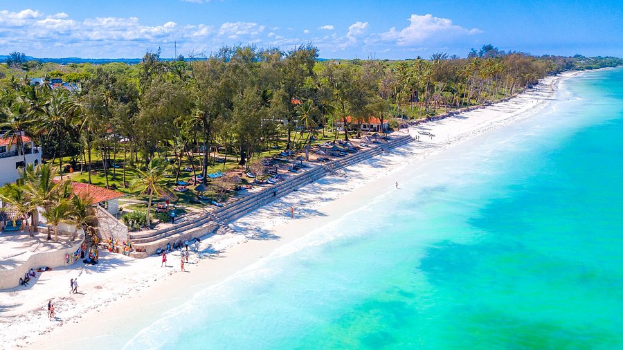 Diani beach in Kenya along the Indian Ocean